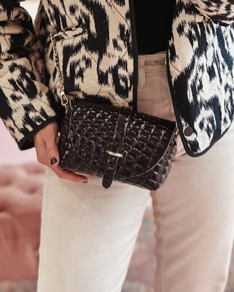 Φωτογραφία από Crossbody mini handbag καφέ